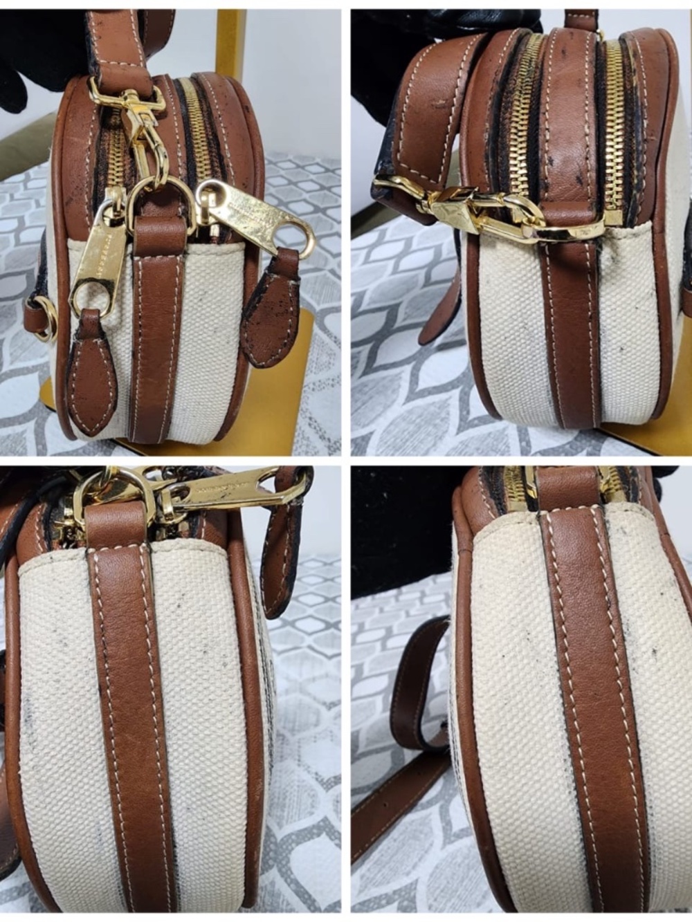 Authentic BURBERRY Canvas Calfskin Louise Crossbody/Shoulder Bag Brown/Beige/Bla - Picture 8 of 16